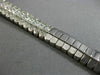 ESTATE WIDE 3.15CT ROUND & PRINCESS DIAMOND 14K WHITE GOLD 3 ROW TENNIS BRACELET