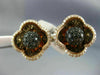 ESTATE .90CT WHITE & BLACK DIAMOND 14KT ROSE & BLACK GOLD CLIP ON STUD EARRINGS