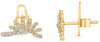 ESTATE .44CT DIAMOND 14K YELLOW GOLD 3D ROUND & BAGUETTE SUNBURST STUD EARRINGS