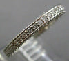 ESTATE 1.20CT DIAMOND 18KT WHITE GOLD MILGRAIN ETERNITY ANNIVERSARY RING #26250