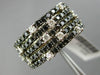WIDE 3.75CT WHITE & BLACK DIAMOND 14KT WHITE GOLD 3D MULTI ROW ANNIVERSARY RING
