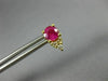 ANTIQUE 1.20CT DIAMOND & AAA RUBY 14KT YELLOW GOLD CLUSTER STUD EARRINGS #18909