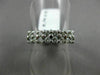 ESTATE WIDE .74CT DIAMOND 14K WHITE GOLD 2 ROW 16 STONE WEDDING ANNIVERSARY RING