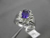 ESTATE 1.43CT DIAMOND & AAA AMETHYST 14KT WHITE GOLD EMERALD CUT CLUSTER RING