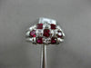 ESTATE 1.83CT DIAMOND & AAA RUBY 14KT WHITE GOLD 3D MULTI ROW ETOILE FUN RING