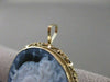 LARGE ESTATE 14KT YELLOW GOLD BLUE AGATE GIRL CAMEO FILIGREE PIN PENDANT #20769