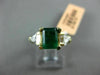 ESTATE 2.33CT DIAMOND & AAA EMERALD 14KT TWO TONE GOLD 3D LUCIDA ENGAGEMENT RING