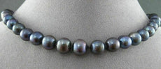 ESTATE AAA PURPLISH GRAY TAHITIAN PEARL 14KT WHITE GOLD FILIGREE NECKLACE #21941