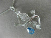 ESTATE .75CT DIAMOND & AAA PEAR SHAPE BLUE TOPAZ 14KT WHITE GOLD 3D BIRD PENDANT