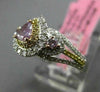 ESTATE GIA .79CT DIAMOND 18KT TRI COLOR GOLD 3D PEAR SHAPE HALO ENGAGEMENT RING
