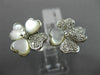ESTATE .55CT DIAMOND & AAA MOTHER OF PEARL 14KT WHITE GOLD 3D FLOWER HEART RING