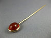 ANTIQUE AAA RED CABOCHON AGATE 14KT YELLOW GOLD 3D CLASSIC LAPEL PIN #26532