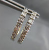 ESTATE LARGE .60CT DIAMOND 14KT 2 TONE GOLD CLASSIC HOOP HUGGIE EARRINGS #14065