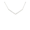 ESTATE .51CT DIAMOND 18KT WHITE GOLD 3D CLASSIC ROUND V SHAPE LOVE NECKLACE