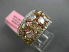 GIA LARGE 5.11CT MULTI COLOR DIAMOND 18K 2 TONE GOLD 3D CLUSTER ANNIVERSARY RING