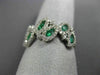 ESTATE WIDE .90CT DIAMOND & SAPPHIRE 14KT WHITE GOLD MULTI LEAF ETOILE LOVE RING