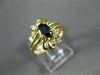 ESTATE .64CT DIAMOND & AAA SAPPHIRE 14KT YELLOW GOLD FLOWER FILIGREE RING #21357