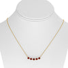 1.60T DIAMOND & AAA RUBY 14K YELLOW GOLD 3D 9 STONE BAR ADJUSTABLE LOVE NECKLACE