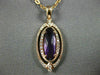 ESTATE 1.15CT DIAMOND & AAA AMETHYST 14KT ROSE GOLD 3D OVAL FILIGREE PENDANT