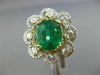 EXTRA LARGE 5.57CT DIAMOND & EMERALD 14K TWO TONE GOLD FLOWER INFINITY LOVE RING