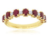 1.66CT DIAMOND & AAA RUBY 14KT YELLOW GOLD OVAL & ROUND CLASSIC ANNIVERSARY RING