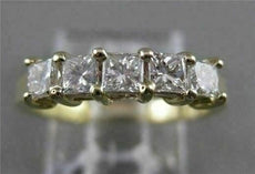 ESTATE .78CT PRINCESS DIAMOND ANNIVERSARY 14K YELLOW GOLD 3D WEDDING RING #16881