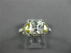 ESTATE 2.19CT DIAMOND & AAA YELLOW SAPPHIRE 14KT WHITE GOLD 3D ENGAGEMENT RING