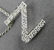 .32CT ROUND DIAMOND 14KT WHITE GOLD CLASSIC INITIAL FLOATING PENDANT #18296