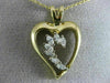 ESTATE .42CT DIAMOND 14KT WHITE & YELLOW GOLD 3D OPEN HEART JOURNEY PENDANT #508