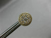 ESTATE LARGE .77CT ROUND DIAMOND 18KT YELLOW GOLD 3D CLUSTER HALO STUD EARRINGS