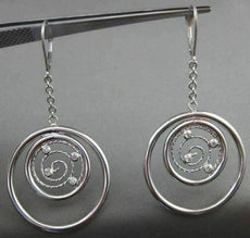 ESTATE LARGE .24CT DIAMOND 14KT WHITE GOLD MULTI CIRCLE ETOILE DROP EARRINGS