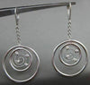 ESTATE LARGE .24CT DIAMOND 14KT WHITE GOLD MULTI CIRCLE ETOILE DROP EARRINGS