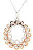 1.48CT DIAMOND 18KT WHITE & ROSE GOLD CIRCULAR MULTI WAVE FUN FLOATING PENDANT