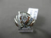 ESTATE WIDE .63CT DIAMOND 14K WHITE GOLD 3D TRIANGULAR ENGAGEMENT RING 13mm WIDE