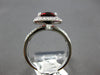 LARGE 2.37CT DIAMOND & AAA GARNET 14KT WHITE GOLD CUSHION & ROUND HALO FUN RING