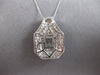 EXTRA LARGE 2.20CT DIAMOND 14KT WHITE GOLD ROUND & BAGUETTE DOUBLE HALO PENDANT