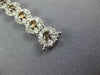 5.05CT WHITE & MOCHA DIAMOND 18K WHITE GOLD 3D MULTI FLOWER LOVE TENNIS BRACELET