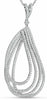 ESTATE LARGE 2.23CT DIAMOND 18KT WHITE GOLD CLASSIC TEAR MULTI ROW LOVE PENDANT