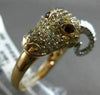 ESTATE 1.8CT FANCY COLOR DIAMOND & AAA RUBY 18k WHITE & ROSE GOLD HAPPY RAM RING