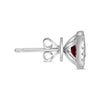 1.45CT DIAMOND & AAA PINK SAPPHIRE 14KT WHITE GOLD 3D EMERALD CUT STUD EARRINGS