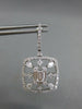 LARGE 2.14CT DIAMOND 18K WHITE GOLD ROUND BAGUETTE & PEAR SHAPE HANGING EARRINGS
