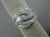 ESTATE WIDE 1.50CT ROUND & BAGUETTE DIAMOND 14KT WHITE GOLD MULTI WAVE LEAF RING