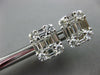 LARGE 2.25CT DIAMOND 18KT WHITE GOLD 3D ROUND & BAGUETTE SQUARE STUD EARRINGS