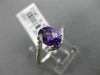 ESTATE 1.32CT DIAMOND & AAA AMETHYST 18K WHITE GOLD INFINITY OVAL SWIRL FUN RING