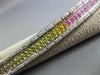 ESTATE 15.07CT DIAMOND & MULTI COLOR SAPPHIRE 14KT WHITE GOLD MULTI ROW BRACELET
