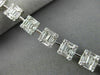 ESTATE WIDE 3.9CT ROUND & BAGUETTE DIAMOND 18K WHITE GOLD SQUARE TENNIS BRACELET