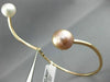 ESTATE LARGE AAA WHITE & PINK SOUTH SEA PEARL 18K ROSE GOLD LOVE BANGLE BRACELET