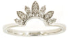 ESTATE .16CT DIAMOND 14KT WHITE GOLD 3D ROUND FILIGREE V SHAPE ANNIVERSARY RING