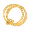 .70CT WHITE & FANCY YELLOW DIAMOND 14KT YELLOW GOLD 3D 3 ROW STACKABLE LINK RING
