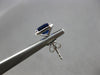 2.49CT DIAMOND & AAA SAPPHIRE 14KT WHITE GOLD EMERALD CUT & ROUND STUD EARRINGS